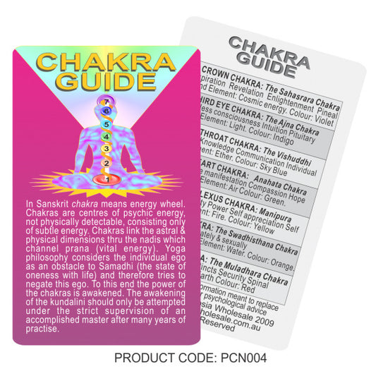 3 x Chakra Guide Chart Pocket