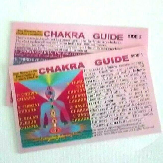 3 x Chakras Guide Chart Business Pocket