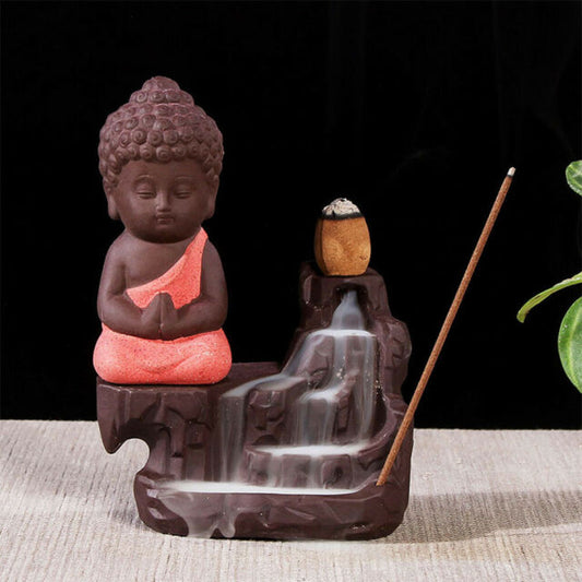 Pink Buddha Backflow Incense Holder Burner