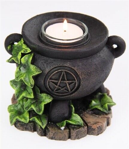 Pentacle Cauldron Candle Holder