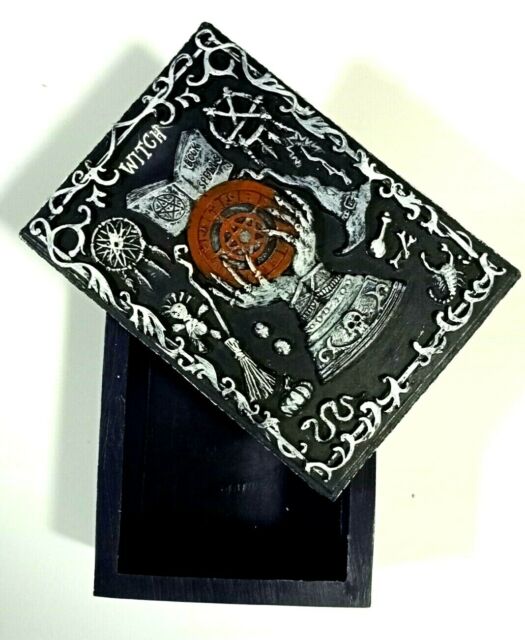 White Crystal Ball Wooden Engraved Box